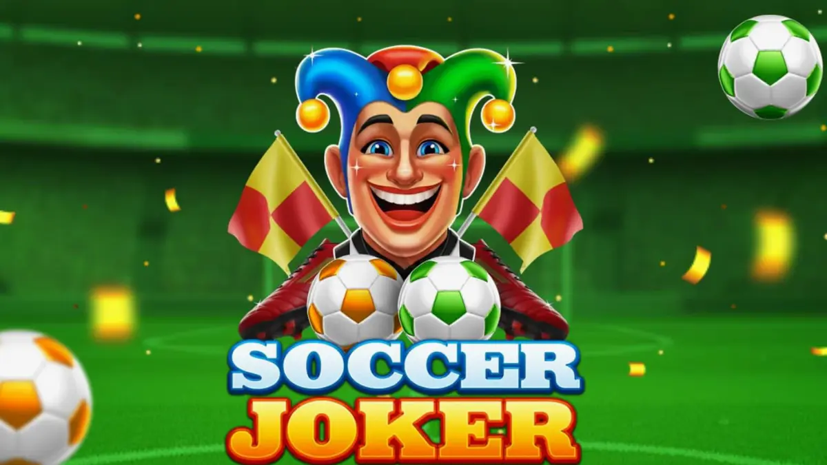 Interface vibrante do jogo de slot Soccer Joker com tema de futebol e neon