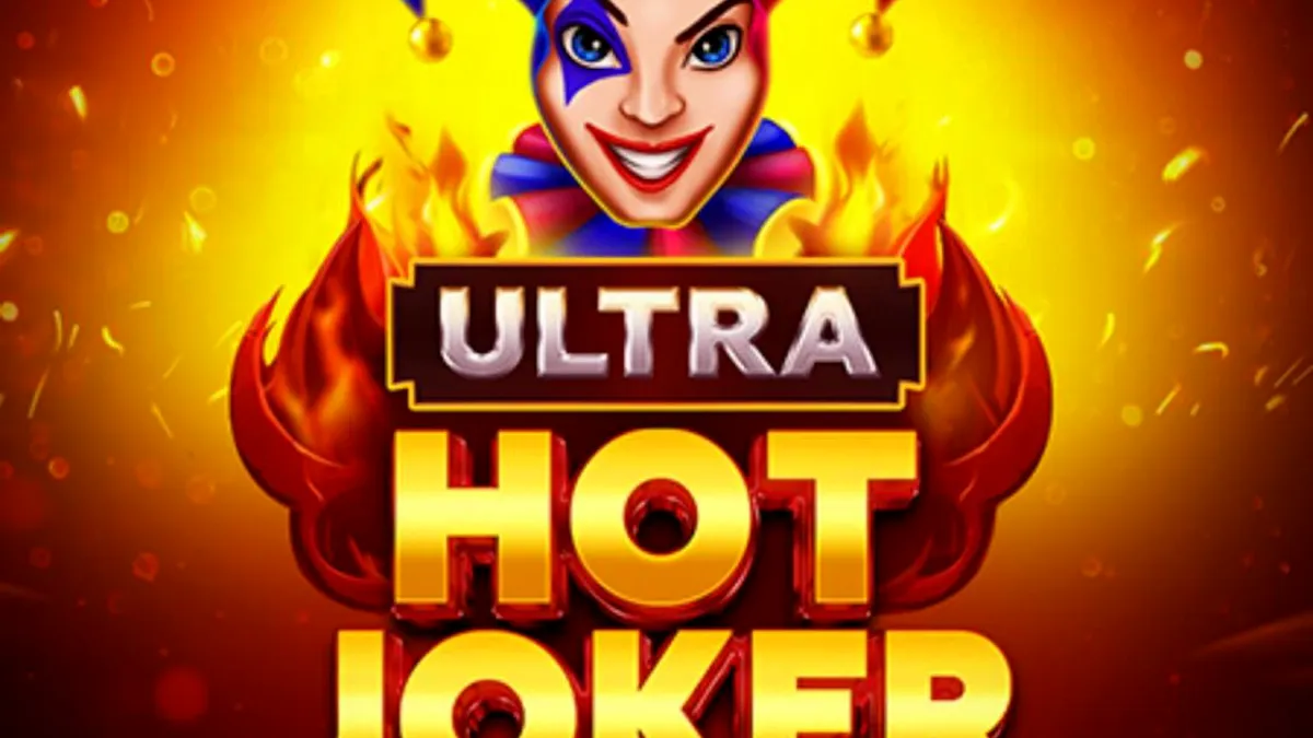 Interface do slot Ultra Hot Joker com símbolos de frutas e o Joker em chamas